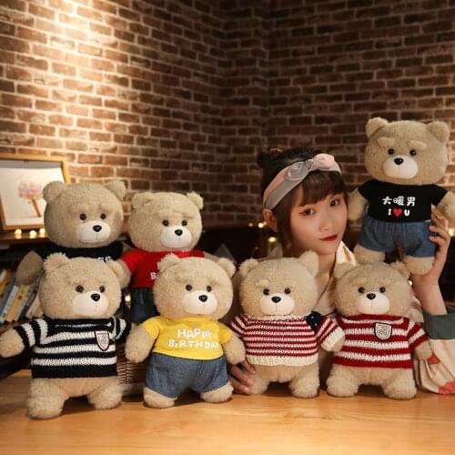 Movie Teddy Bear Ted 2 Plush Toys In Apron Sweater Soft Stuffed Animals Plush 45cm A Birthday Gift for A Good Friend 6 Styles