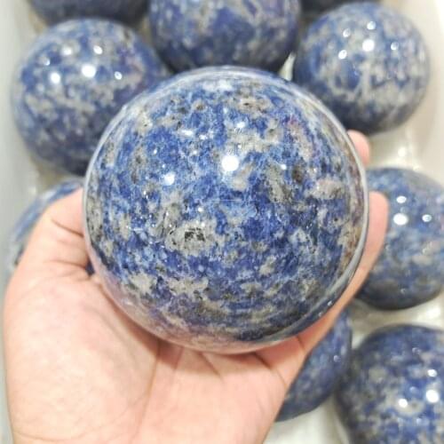 Natura Blue Ball Crystal Quartz Sphere Specimen Collection Healing Home Decoration Gift