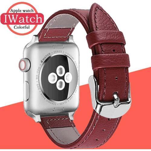 Colorful Bracelet Genuine Leather Watch strap For Apple Watch Band 42mm 38mm iWatch series 4/3/2 40mm 44mm For Apple Watch Strap