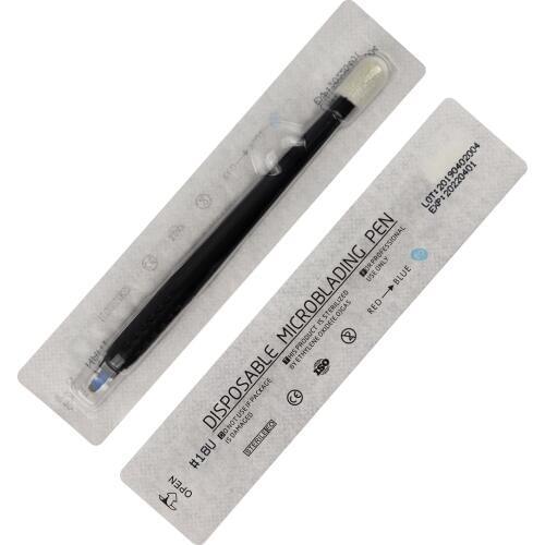 10pcs Manual Microblading Disposable Pen with Needles U shape 18 14 Pin Needles Blades For Semi Eyebrow Permanent Makeup