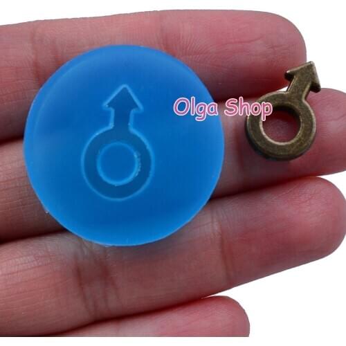 PYL014 17.8mm x 10.9mm Symbol Silicone Mold Fondant Cake Decoration Candy Resin Clay Earrings Necklace Craft Soap Candle