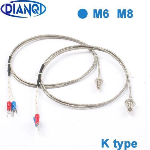 Thermocouple M6 M8 threaded inch thermal resistance temperature sensor temperature line probe temperature sensor