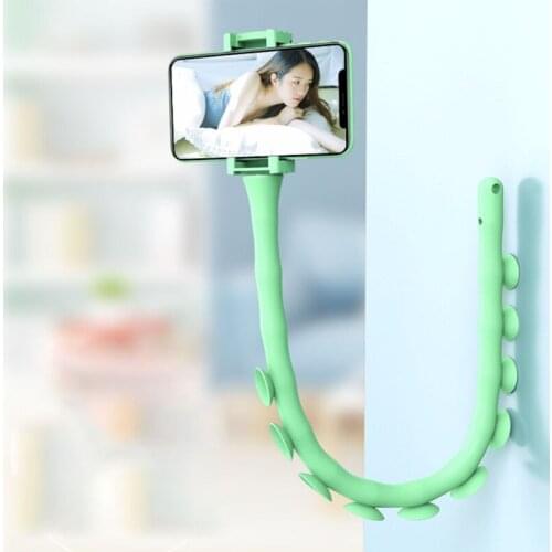 Universal Phone Holder Arm Flexible Lazy Holder Suction Cup Stand Wall Desk Bicycle Stents Caterpillars Bracket for Mobile T3ED