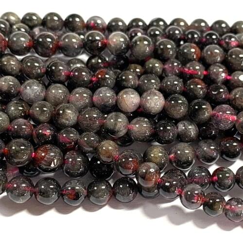 Veemake Natural Genuine Auralite Super 23 Crystal Round Loose Gemstone Beads For Jewelry Making DIY Necklaces Bracelets 07041