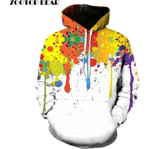 Splash Ink Women Men Hoodies Multicolor 3D Printed Loose Autumn Sweatshirts Unisex Pullover Fashion Winter Tracksuits WAIBO BEAR
