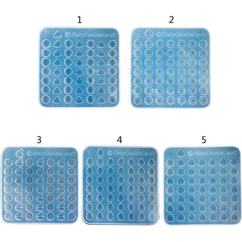 1 Pc 50-Cavities Cute Mini Fruit Slices Epoxy Resin Mold Cookie Biscuit Cake Baking Silicone Mould DIY Crafts Jewelry Pendant