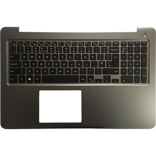 100% NEW UK Backlit laptop keyboard for DELL INSPIRON 15 5565 5567 with palmrest upper cover gray frame
