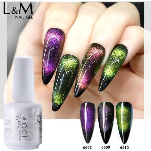 12pcs/lot NEW 9D Cat Eyes Magic Magnetic IDO Chameleon Gel Polish UV Gel Soak Off Polish Gel Nails Art