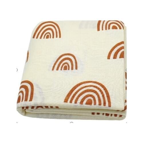 120x120cm Rainbow Bamboo Cotton Baby Blanket Soft Muslin Swaddle Blanket Swaddle Set Newborn Have a Bath Sleeping Customizable