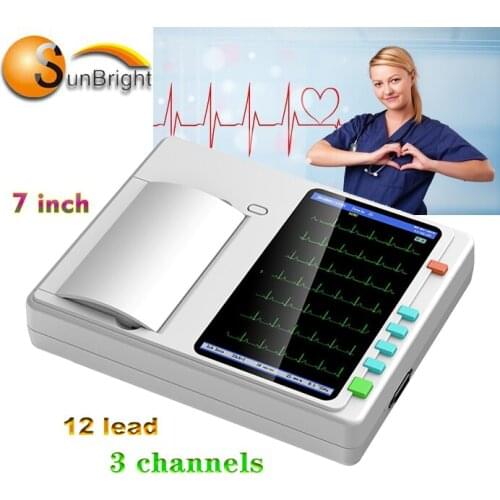 3 channels digital ECG ECG 12 lead machine digital electrocardiogram