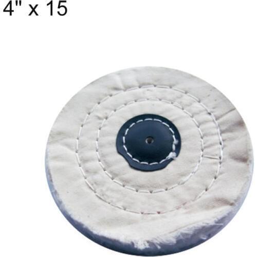 4" x 15 Ply Leather Center White Loose Unstitched Cotton Polishing Buffing Wheel for Earphone Earmolds