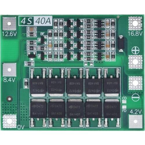 4S 40A 18650 Li-Ion Lithium Battery Charger PCB Board BMS Protection Module for Drill Motor 14.8V 16.8V Lipo Cell Module
