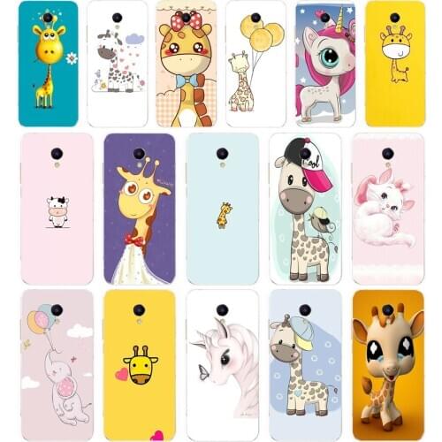 89AA Cartoon giraffe gift Soft Silicone Tpu Cover phone Case for Meizu M5 M5C M5S M6 M6T M6C M6 Note Case