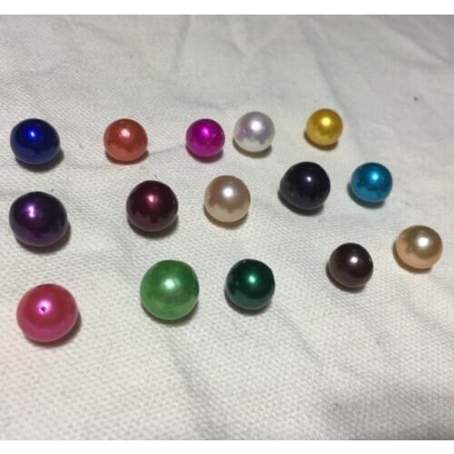 9-12mm Big Size Loose Dyed Color Edison Pearls, Akoya Oyster Pearls, Near Round Shape Pearls, 10pcs/lot