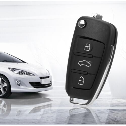 For Audi A2 A3 A4 A6 A6L A8 Q7 TT 3 Button Car Accessories Car Key Shell Folding Remote Flip Case No Blade Key Fob Case