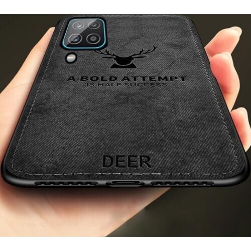 Samsun a-22 case 3d deer pattern cloth fabric back cover for samsung galaxy a22 a 22 2021 4g 5g silicone frame shockproof coque