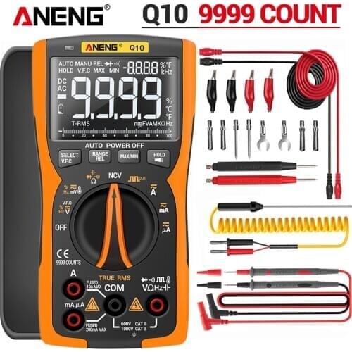 ANENG Q10 Digital Multimeter 9999 Professional Tester Multimetro True RMS Analog DIY Transistor Capacitor NCV Testers LCR Meter