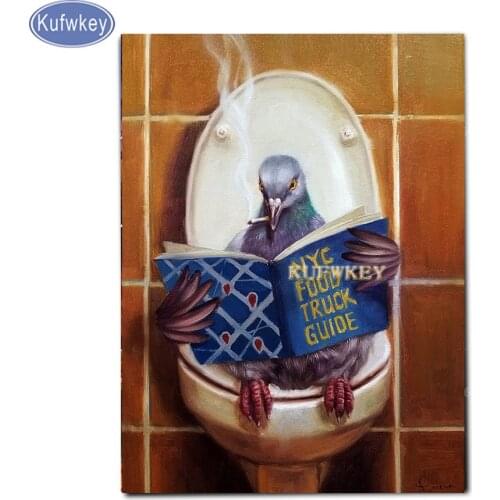 Bathroom decor,cartoon toilet "dove toilet"diamond Painting DIY 5D Diamond embroidery Full square round cross stitch kits mosaic