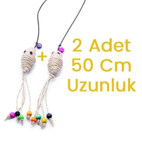 Petviya Pied, Beaded and Zilli Cat Fishing Rod Toy 50 Cm - 2 Pcs 342685992
