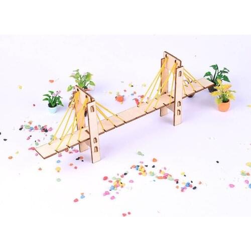 Kids DIY Assembly Cable Stayed Bridge Model Kits Science Experiment Toys for Children Early Educational Birthday Gifts