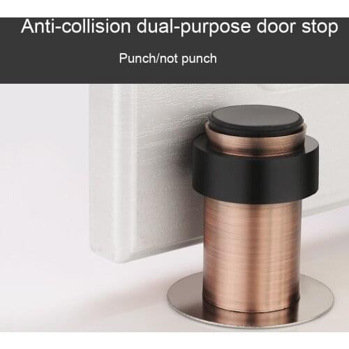Punch-free door stop anti-collision door rubber mute cushioning door touch bathroom door stop door suction door top red ancient