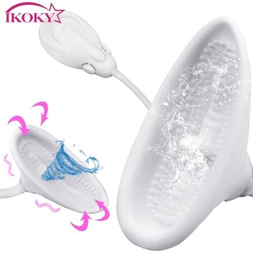 IKOKY Vagina Pump Sex Toys For Woman Electric Vacuum Pump Nipple Suck Cup Clitoris Stimulator Tongue Vibrators Sucking Vibrators