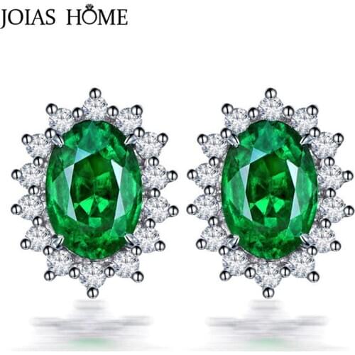 JoiasHome925 Silver Earrings Sri Lanka Royal Sapphire Color Gemstone Princess Flower Earrings Wedding Party Gift Wholesale