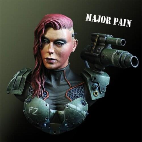 Major Pain Bust Resin Figure 1/12 Scale Model Figure Resin Kit Bust Colorless Self-Assembled Toy