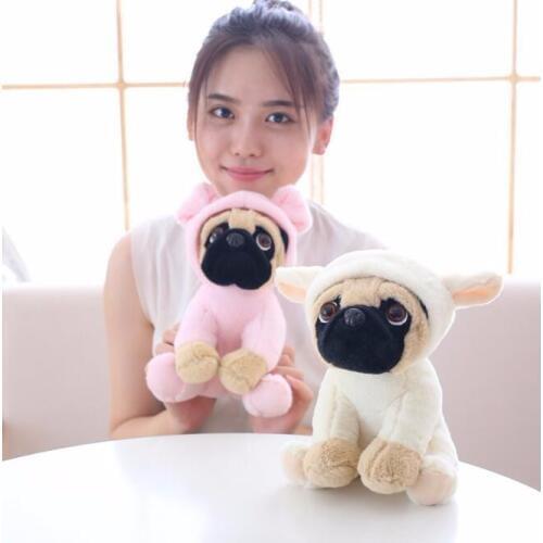 Kawaii 20cm Soft Stuffed Simulation Dogs Plush Doll Sharpei Pug Puppy Pet Plush Animal Toy For Children Birthday Christmas Gift