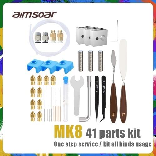 3D Printer parts Nozzle MK8 Tools Kit wrench silicone sleeve cleaning steel needle knife L-shaped punch tweezers heating block