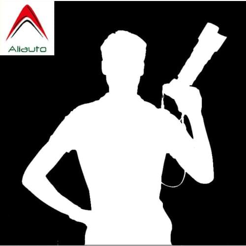 Aliauto Funny Car Sticker Photographer Holding Camera Vinyl Accessories PVC Decal for Opel Astra Hyundai Solaris Yeti,12cm*12cm