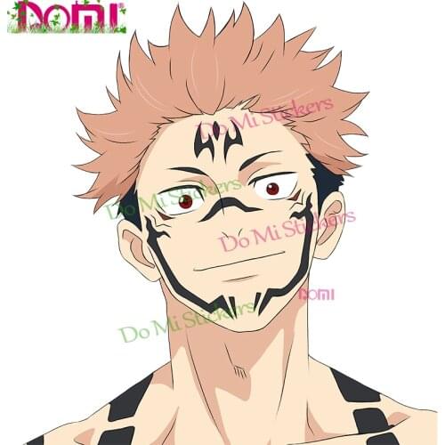 RuleMylife Jujutsu Kaisen Itadori Yuji Car Stickers Decal Cartoon Anime Cute Car Accessories Decoration Pegatinas Para Coche