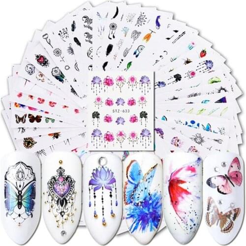 40Pcs Butterflies Flower Stickers Nail Art Decoration All For Manicure Nailart For Her