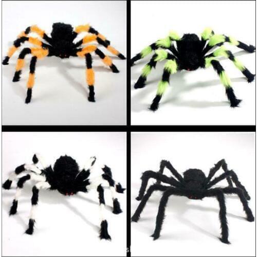 Plush Spider Halloween Indoor Outdoor Decoration Haunted House Prop Funny Party Gift Toys 30cm/75cm