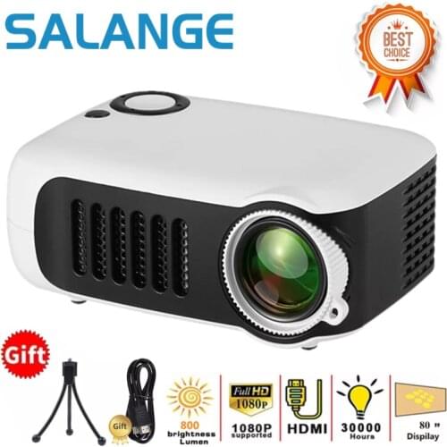 Salange A2000 Mini Projector Portable LED Pico Video Projector for Cartoon, Movies, Pocket Home Phone Projector for Home Theater