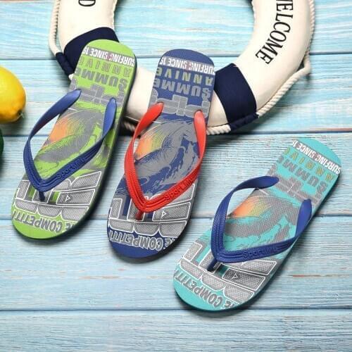 Flip-flops Mens Home Non-Slip Flat Casual Beach Shoes Flip-Flop Slippers Shoes Wear-Resistant Men Shoe Mens Slippers Outdoor