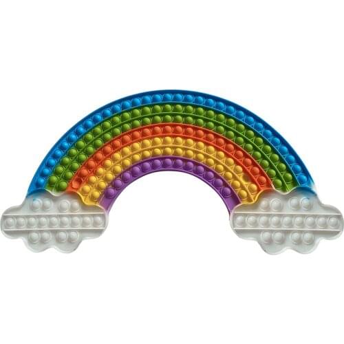 Silicone Rainbow Cloud Push Bubble Art Decor Autism Puzzle Relaxing Reliver Anti-Stress Fidget Toy Adult Kids Game Gift