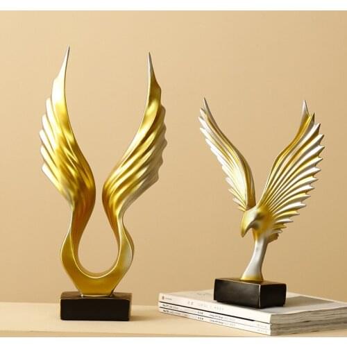 Nordic Modern Abstrac Simple Resin Angel Wing Sculpture Decoration Home Decor Wings Figurine Artware Wine Cabinet Decoratio D273
