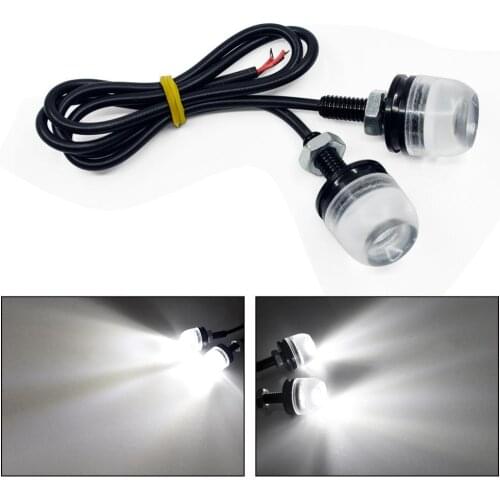 2pcs LED 18MM Concave Lens Lamp 5630 3SMD Daytime Running Light Signal Bulb Fog Lamp for Motorcycle Car