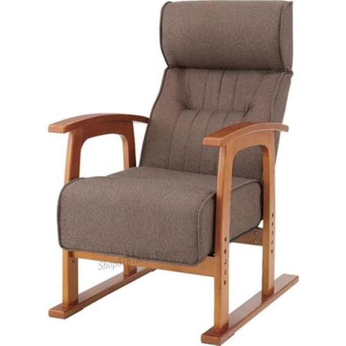 Tatami high foot old sofa chair solid wood armrest single home comfortable folding lazy computer backrest recliner