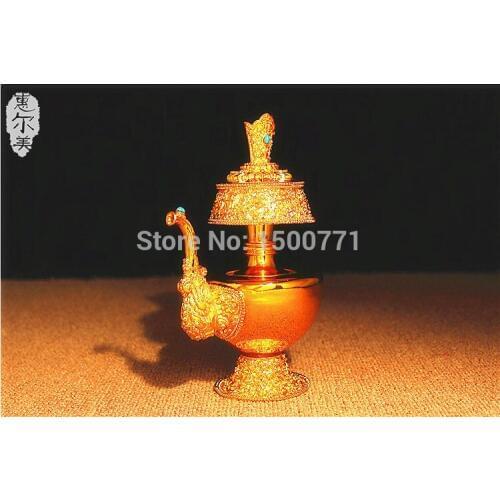 Tibetan gold kwok-bun pemba pot Net kettle Water net bottles of water cup small Aquarius,Tantric