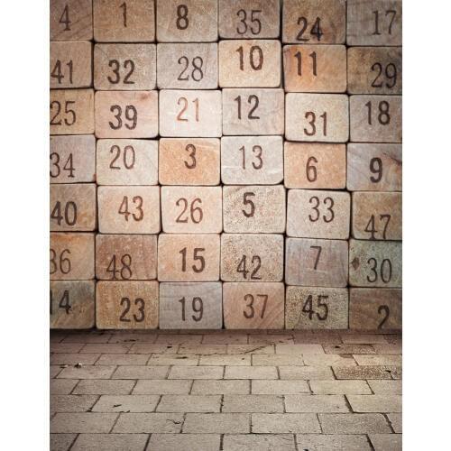 TR Newborn Photography Background Backdrop Digital Dates Wood Wall with Brick Floor Baby Birthday Photo Backdrop Studio Child