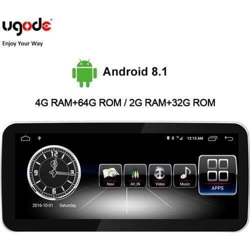 Ugode Car Multimedia Player 10.25 Inches Screen Monitor W205 G GPS Autoradio Bluetooth For Benz C GLC V Vehicle NTG5.0-5.2