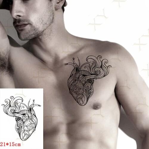 Waterproof Temporary Tattoo Sticker Blood Vessel Heart Flash Tattos Mermaid Phoenix Lotus Body Art Arm Fake Tatoo Women Men