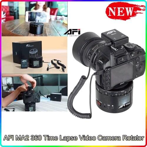 AFI MA2 360 Time Lapse Video Camera Rotator Panorama Tripod Head LED For Canon Nikon Sony DSLR Phone 360 Gopro Timelapse Panning