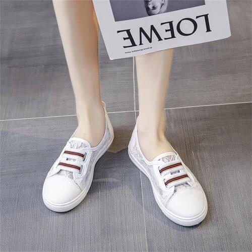 YSHUNIJ 2021 Womens Breathable Flat-bottom Leisure Net Shoes Soft-soled Shoes Spring Shoes for Women A-88