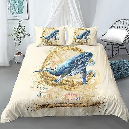 Animal Dolphin Bedding Set Fashion Kids 3D Print Comforter Luxury Queen King Single Duvet Cover Set Home Textile Decor Modern