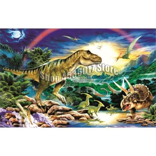 Animals Full 5D Diy Diamond Painting Tyrannosaur Dinosaurs Diamond Mosaic Rhinestone Diamond Embroidery Cartoon Decoration Gift