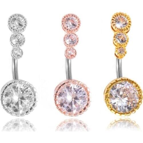 1PCS Crystal Steel Belly Piercings Navel Piercing Sexy Piercing Navel Earring Body Jewelry Round Body Ring Jewelry Hot