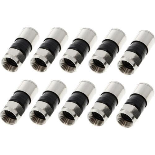 10Pcs/Set RG6 F Type Compression 2.7cm Snap Seal Plug Connector for Sky Satellite Virgin Cable
